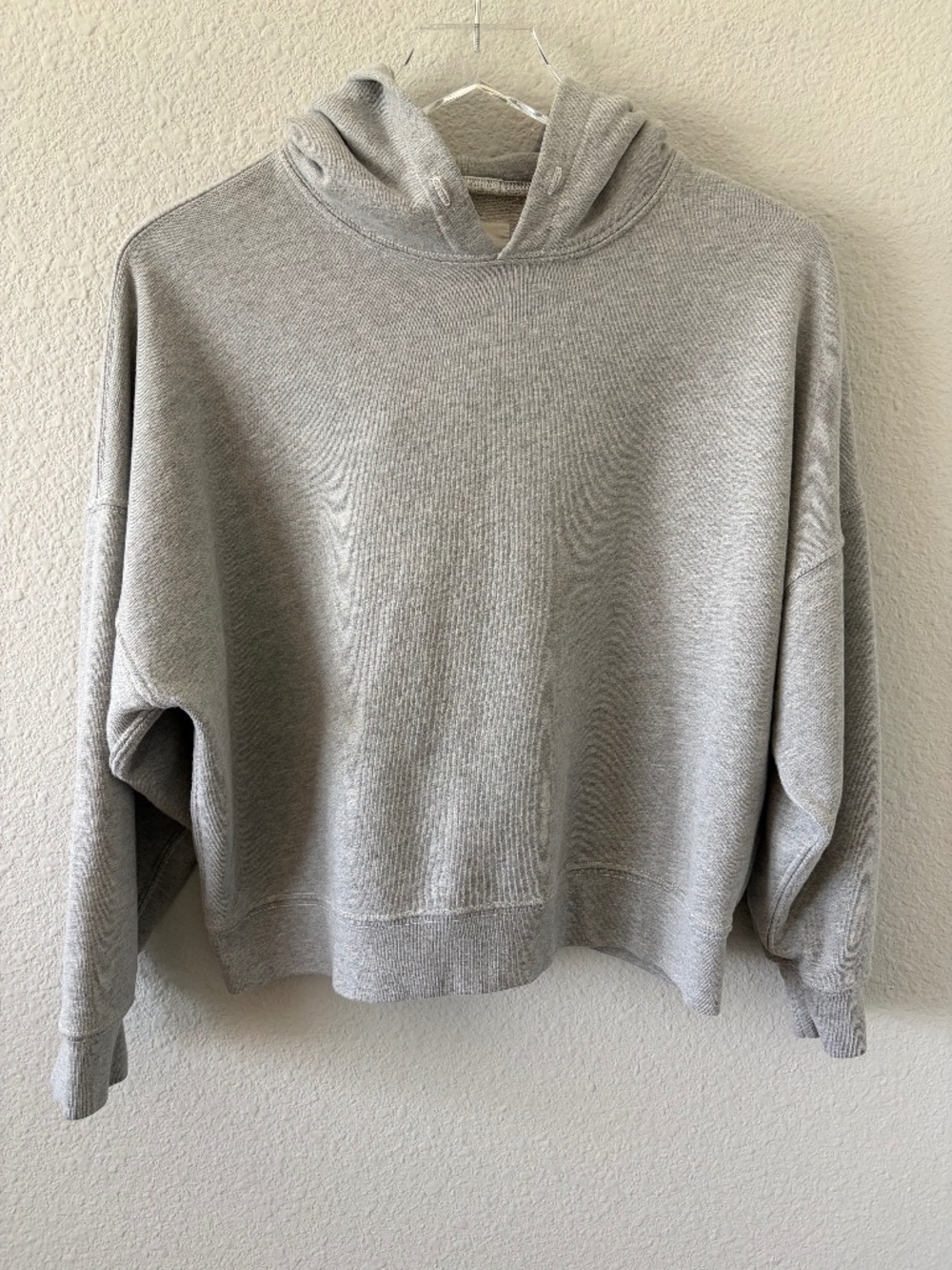 THE GREAT Gray Terry Hoodie Sweatshirt Size 1/Small 100% Cotton Made in USA